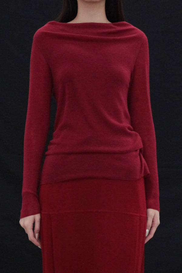SWAYING 25 Early Spring Water-soluble Wool Fake Two-piece Sweater Series SW-SW25PS1T06-HONG Red SW-SW25PS1T06